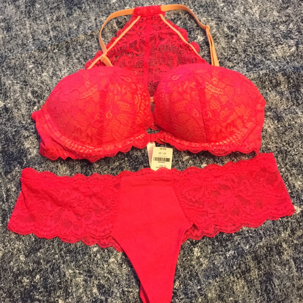 Victoria's Secret pink 2pc panty and bra set 36c/M